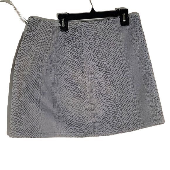 CALVIN‎ KLEIN Faux Snakeskin Mini Skirt Blue/Grey Zippered 10 - Picture 1 of 7